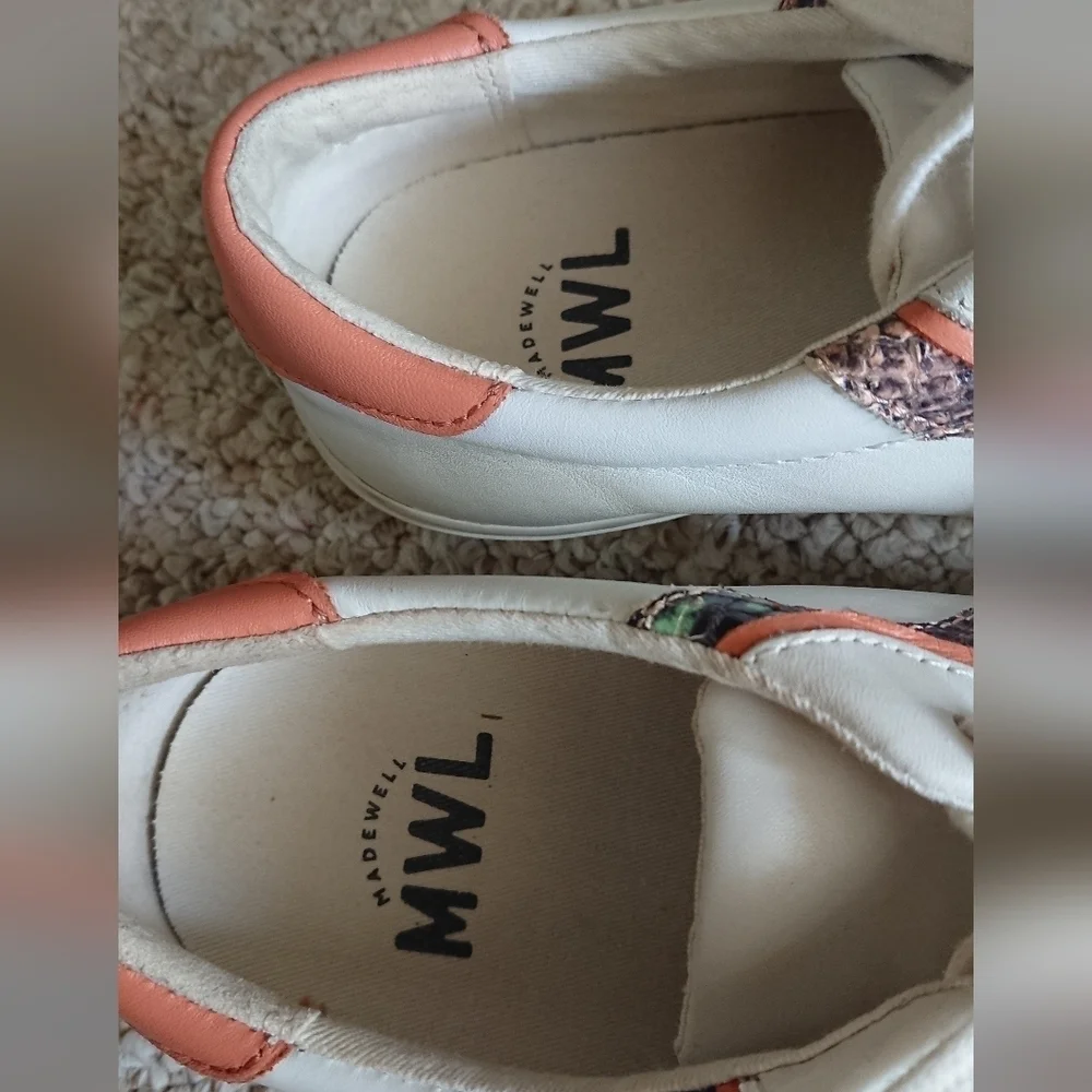 MADEWELL Sidewalk Sneakers in Snake Embossed Leather Wave Edition size 7.5